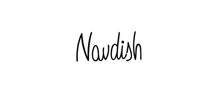 Make a beautiful signature design for name Navdish. With this signature (Angelique-Rose-font-FFP) style, you can create a handwritten signature for free. Navdish signature style 5 images and pictures png