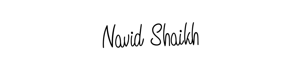 How to make Navid Shaikh name signature. Use Angelique-Rose-font-FFP style for creating short signs online. This is the latest handwritten sign. Navid Shaikh signature style 5 images and pictures png