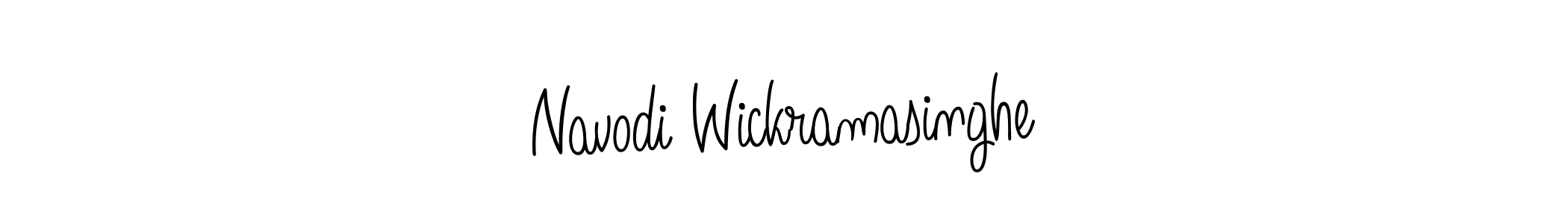 Make a beautiful signature design for name Navodi Wickramasinghe. With this signature (Angelique-Rose-font-FFP) style, you can create a handwritten signature for free. Navodi Wickramasinghe signature style 5 images and pictures png