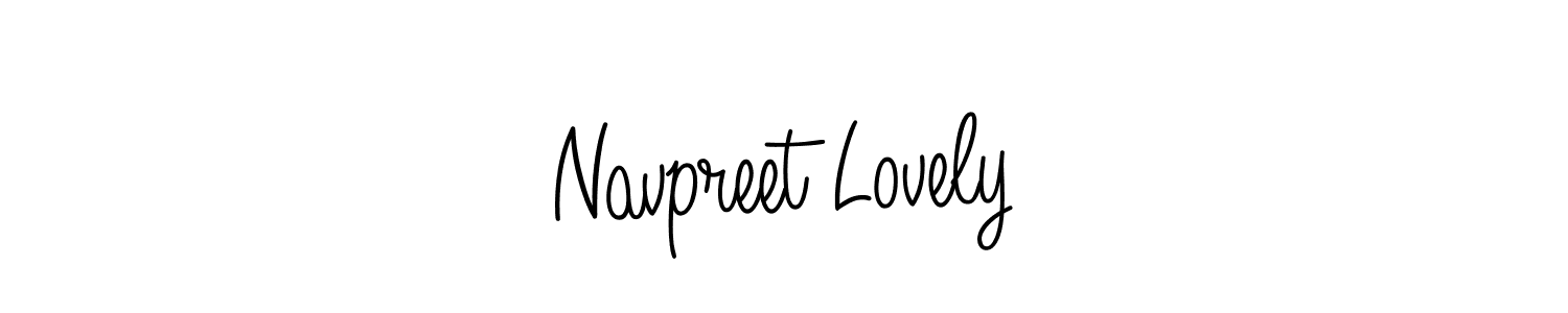 Use a signature maker to create a handwritten signature online. With this signature software, you can design (Angelique-Rose-font-FFP) your own signature for name Navpreet Lovely. Navpreet Lovely signature style 5 images and pictures png