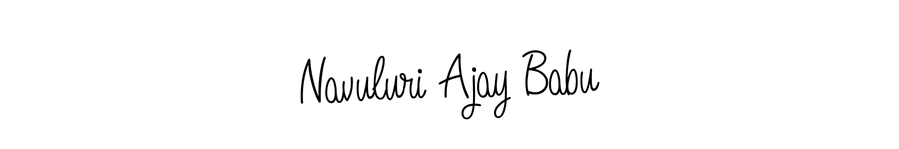 You should practise on your own different ways (Angelique-Rose-font-FFP) to write your name (Navuluri Ajay Babu) in signature. don't let someone else do it for you. Navuluri Ajay Babu signature style 5 images and pictures png