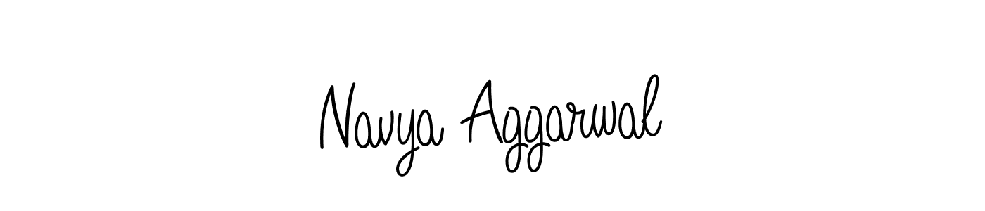 Make a beautiful signature design for name Navya Aggarwal. With this signature (Angelique-Rose-font-FFP) style, you can create a handwritten signature for free. Navya Aggarwal signature style 5 images and pictures png