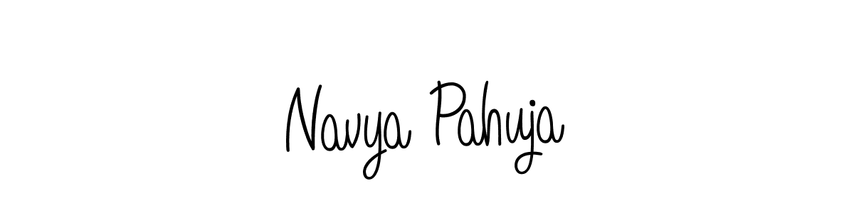 The best way (Angelique-Rose-font-FFP) to make a short signature is to pick only two or three words in your name. The name Navya Pahuja include a total of six letters. For converting this name. Navya Pahuja signature style 5 images and pictures png