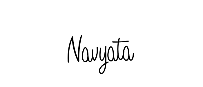 Use a signature maker to create a handwritten signature online. With this signature software, you can design (Angelique-Rose-font-FFP) your own signature for name Navyata. Navyata signature style 5 images and pictures png