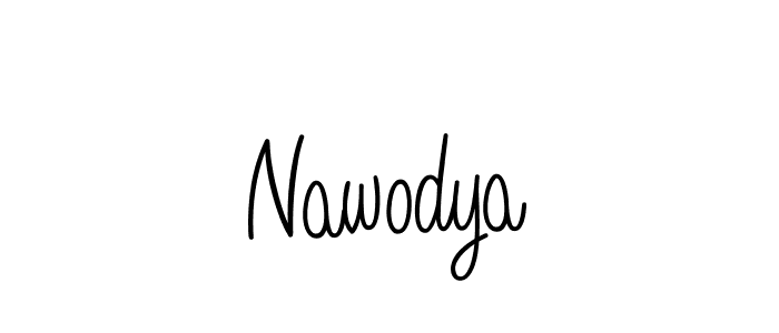 Use a signature maker to create a handwritten signature online. With this signature software, you can design (Angelique-Rose-font-FFP) your own signature for name Nawodya. Nawodya signature style 5 images and pictures png