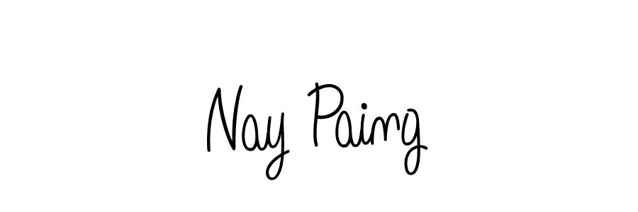 How to make Nay Paing name signature. Use Angelique-Rose-font-FFP style for creating short signs online. This is the latest handwritten sign. Nay Paing signature style 5 images and pictures png