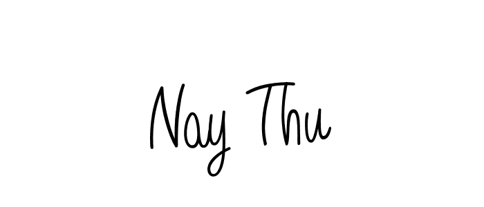 Use a signature maker to create a handwritten signature online. With this signature software, you can design (Angelique-Rose-font-FFP) your own signature for name Nay Thu. Nay Thu signature style 5 images and pictures png