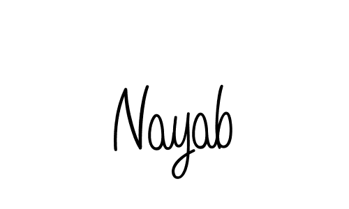 Nayab stylish signature style. Best Handwritten Sign (Angelique-Rose-font-FFP) for my name. Handwritten Signature Collection Ideas for my name Nayab. Nayab signature style 5 images and pictures png