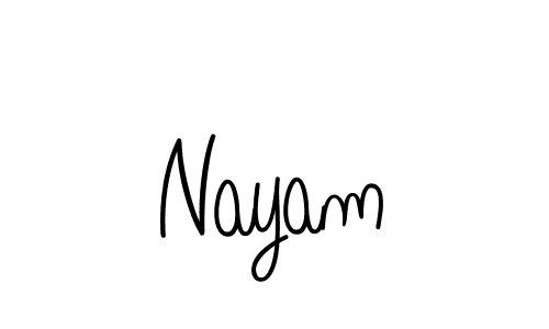 Make a beautiful signature design for name Nayam. With this signature (Angelique-Rose-font-FFP) style, you can create a handwritten signature for free. Nayam signature style 5 images and pictures png