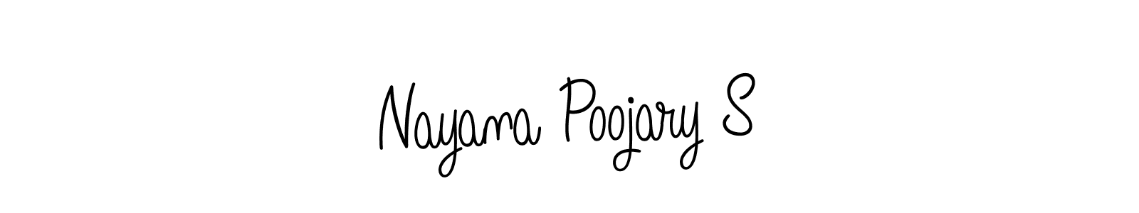 The best way (Angelique-Rose-font-FFP) to make a short signature is to pick only two or three words in your name. The name Nayana Poojary S include a total of six letters. For converting this name. Nayana Poojary S signature style 5 images and pictures png