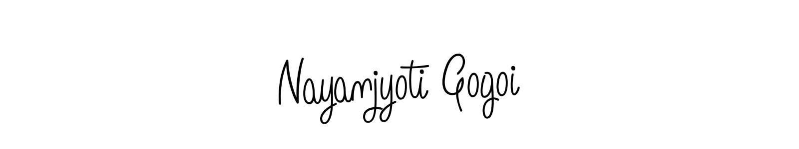Design your own signature with our free online signature maker. With this signature software, you can create a handwritten (Angelique-Rose-font-FFP) signature for name Nayanjyoti Gogoi. Nayanjyoti Gogoi signature style 5 images and pictures png