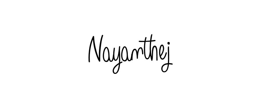 How to make Nayanthej name signature. Use Angelique-Rose-font-FFP style for creating short signs online. This is the latest handwritten sign. Nayanthej signature style 5 images and pictures png