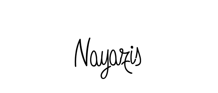 Make a beautiful signature design for name Nayazis. With this signature (Angelique-Rose-font-FFP) style, you can create a handwritten signature for free. Nayazis signature style 5 images and pictures png