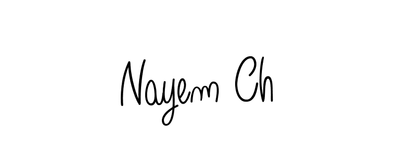 Use a signature maker to create a handwritten signature online. With this signature software, you can design (Angelique-Rose-font-FFP) your own signature for name Nayem Ch. Nayem Ch signature style 5 images and pictures png