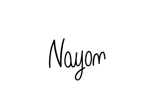 Use a signature maker to create a handwritten signature online. With this signature software, you can design (Angelique-Rose-font-FFP) your own signature for name Nayon. Nayon signature style 5 images and pictures png