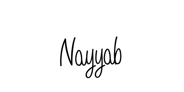 Design your own signature with our free online signature maker. With this signature software, you can create a handwritten (Angelique-Rose-font-FFP) signature for name Nayyab. Nayyab signature style 5 images and pictures png