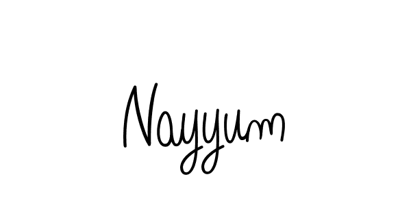 Use a signature maker to create a handwritten signature online. With this signature software, you can design (Angelique-Rose-font-FFP) your own signature for name Nayyum. Nayyum signature style 5 images and pictures png