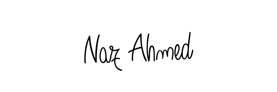 How to make Naz Ahmed name signature. Use Angelique-Rose-font-FFP style for creating short signs online. This is the latest handwritten sign. Naz Ahmed signature style 5 images and pictures png