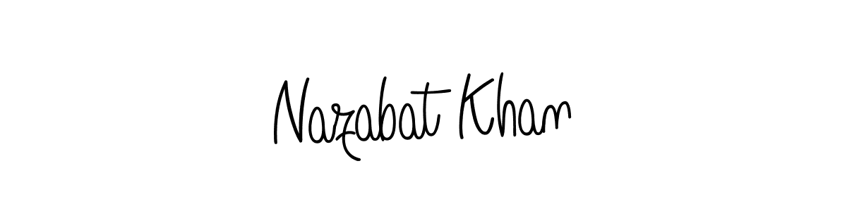 Make a beautiful signature design for name Nazabat Khan. With this signature (Angelique-Rose-font-FFP) style, you can create a handwritten signature for free. Nazabat Khan signature style 5 images and pictures png