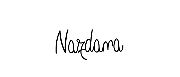 Use a signature maker to create a handwritten signature online. With this signature software, you can design (Angelique-Rose-font-FFP) your own signature for name Nazdana. Nazdana signature style 5 images and pictures png