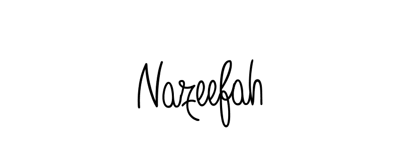 You should practise on your own different ways (Angelique-Rose-font-FFP) to write your name (Nazeefah) in signature. don't let someone else do it for you. Nazeefah signature style 5 images and pictures png