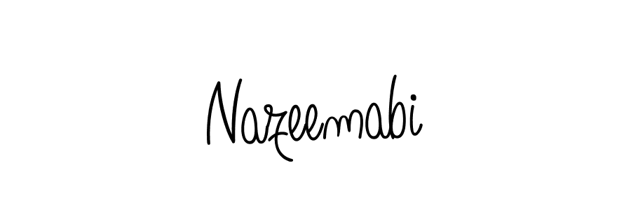 How to make Nazeemabi name signature. Use Angelique-Rose-font-FFP style for creating short signs online. This is the latest handwritten sign. Nazeemabi signature style 5 images and pictures png