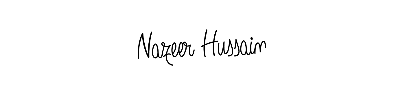 Use a signature maker to create a handwritten signature online. With this signature software, you can design (Angelique-Rose-font-FFP) your own signature for name Nazeer Hussain. Nazeer Hussain signature style 5 images and pictures png