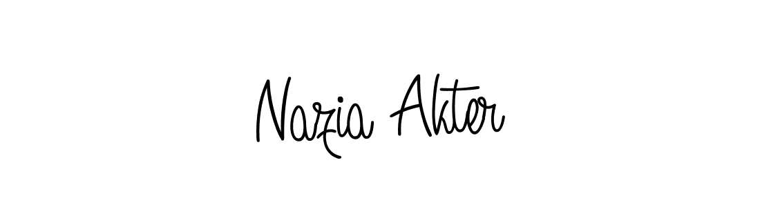 Design your own signature with our free online signature maker. With this signature software, you can create a handwritten (Angelique-Rose-font-FFP) signature for name Nazia Akter. Nazia Akter signature style 5 images and pictures png