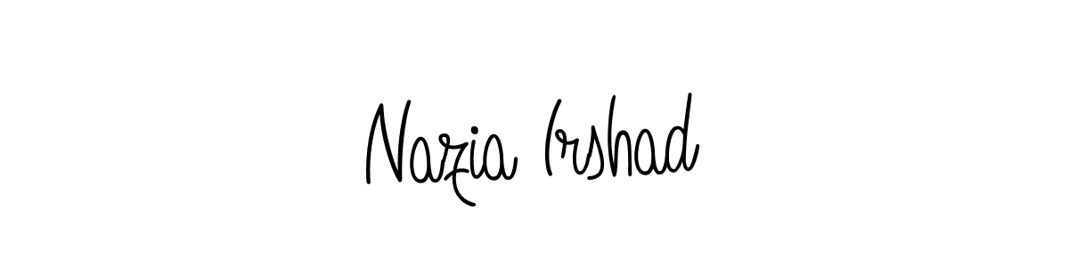 The best way (Angelique-Rose-font-FFP) to make a short signature is to pick only two or three words in your name. The name Nazia Irshad include a total of six letters. For converting this name. Nazia Irshad signature style 5 images and pictures png