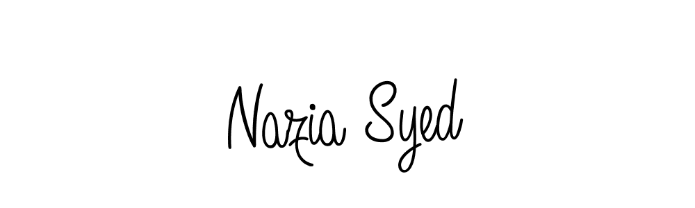 Use a signature maker to create a handwritten signature online. With this signature software, you can design (Angelique-Rose-font-FFP) your own signature for name Nazia Syed. Nazia Syed signature style 5 images and pictures png