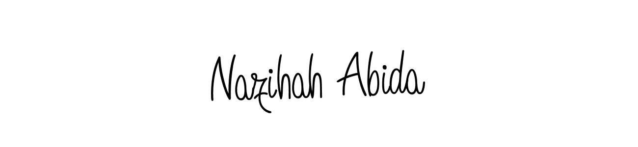 You should practise on your own different ways (Angelique-Rose-font-FFP) to write your name (Nazihah Abida) in signature. don't let someone else do it for you. Nazihah Abida signature style 5 images and pictures png