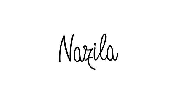 Use a signature maker to create a handwritten signature online. With this signature software, you can design (Angelique-Rose-font-FFP) your own signature for name Nazila. Nazila signature style 5 images and pictures png