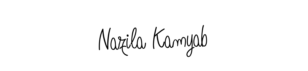 This is the best signature style for the Nazila Kamyab name. Also you like these signature font (Angelique-Rose-font-FFP). Mix name signature. Nazila Kamyab signature style 5 images and pictures png