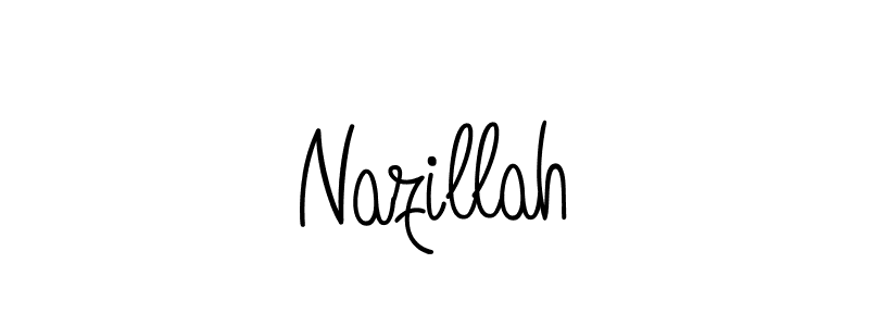 Use a signature maker to create a handwritten signature online. With this signature software, you can design (Angelique-Rose-font-FFP) your own signature for name Nazillah. Nazillah signature style 5 images and pictures png