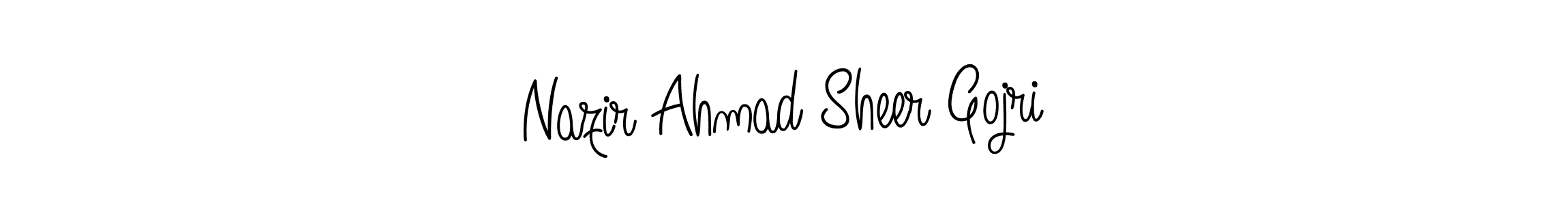 Use a signature maker to create a handwritten signature online. With this signature software, you can design (Angelique-Rose-font-FFP) your own signature for name Nazir Ahmad Sheer Gojri. Nazir Ahmad Sheer Gojri signature style 5 images and pictures png
