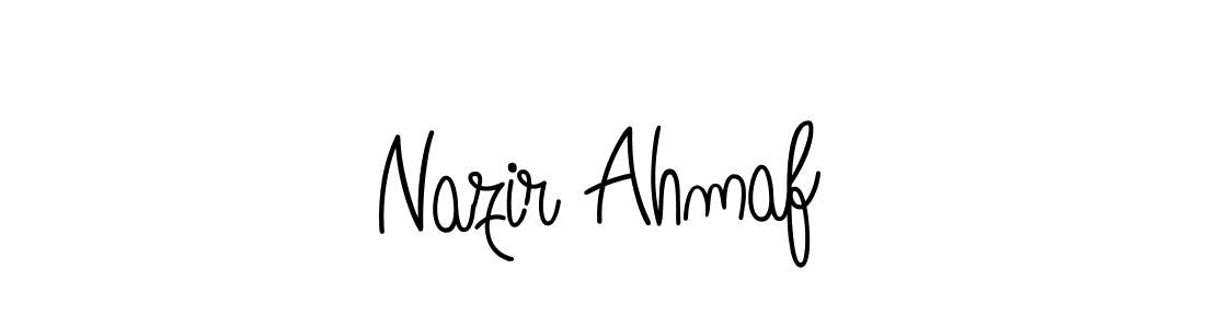 You should practise on your own different ways (Angelique-Rose-font-FFP) to write your name (Nazir Ahmaf) in signature. don't let someone else do it for you. Nazir Ahmaf signature style 5 images and pictures png