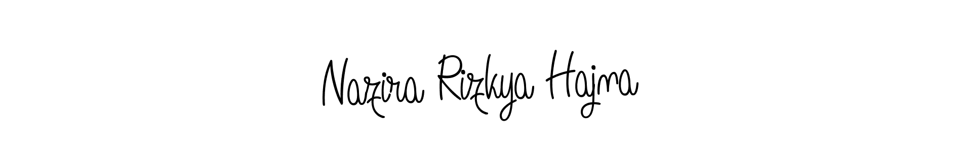 Nazira Rizkya Hajna stylish signature style. Best Handwritten Sign (Angelique-Rose-font-FFP) for my name. Handwritten Signature Collection Ideas for my name Nazira Rizkya Hajna. Nazira Rizkya Hajna signature style 5 images and pictures png