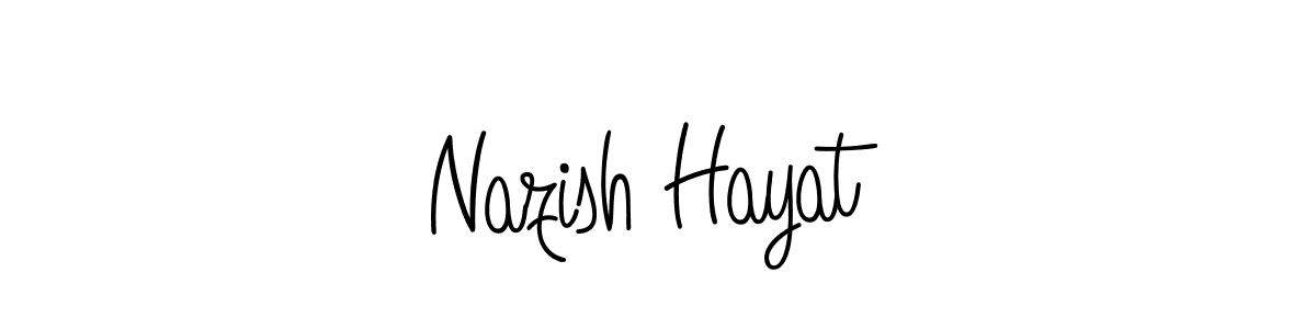 Make a beautiful signature design for name Nazish Hayat. With this signature (Angelique-Rose-font-FFP) style, you can create a handwritten signature for free. Nazish Hayat signature style 5 images and pictures png