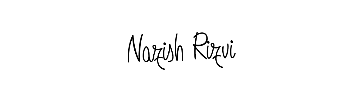 Create a beautiful signature design for name Nazish Rizvi. With this signature (Angelique-Rose-font-FFP) fonts, you can make a handwritten signature for free. Nazish Rizvi signature style 5 images and pictures png