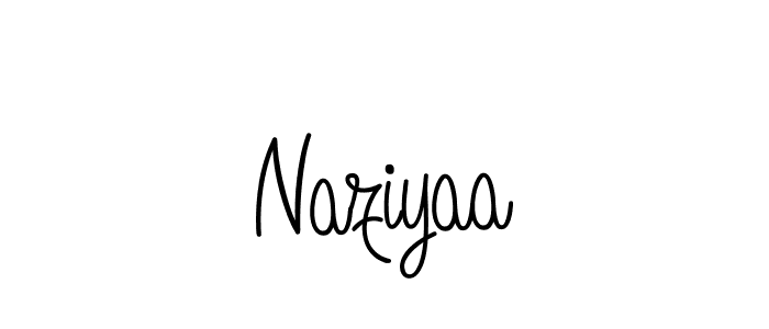 Make a beautiful signature design for name Naziyaa. With this signature (Angelique-Rose-font-FFP) style, you can create a handwritten signature for free. Naziyaa signature style 5 images and pictures png