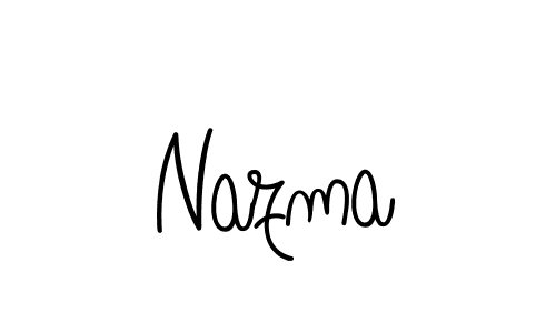 Make a beautiful signature design for name Nazma. With this signature (Angelique-Rose-font-FFP) style, you can create a handwritten signature for free. Nazma signature style 5 images and pictures png