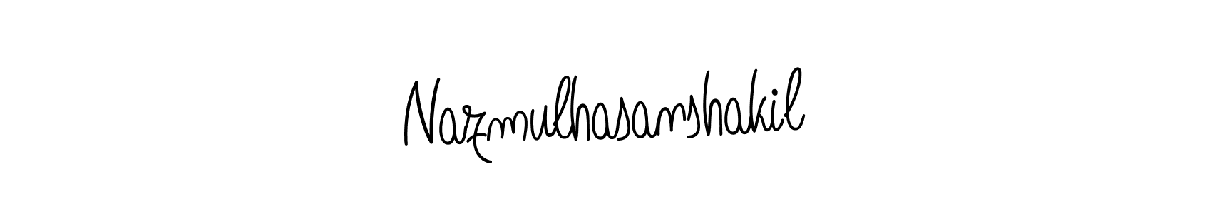 The best way (Angelique-Rose-font-FFP) to make a short signature is to pick only two or three words in your name. The name Nazmulhasanshakil include a total of six letters. For converting this name. Nazmulhasanshakil signature style 5 images and pictures png