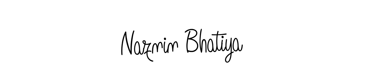 Make a beautiful signature design for name Naznin Bhatiya. With this signature (Angelique-Rose-font-FFP) style, you can create a handwritten signature for free. Naznin Bhatiya signature style 5 images and pictures png