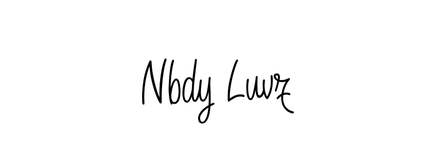 How to make Nbdy Luvz name signature. Use Angelique-Rose-font-FFP style for creating short signs online. This is the latest handwritten sign. Nbdy Luvz signature style 5 images and pictures png