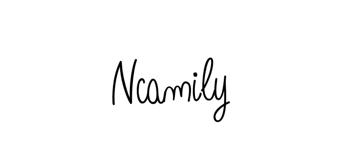 Ncamily stylish signature style. Best Handwritten Sign (Angelique-Rose-font-FFP) for my name. Handwritten Signature Collection Ideas for my name Ncamily. Ncamily signature style 5 images and pictures png