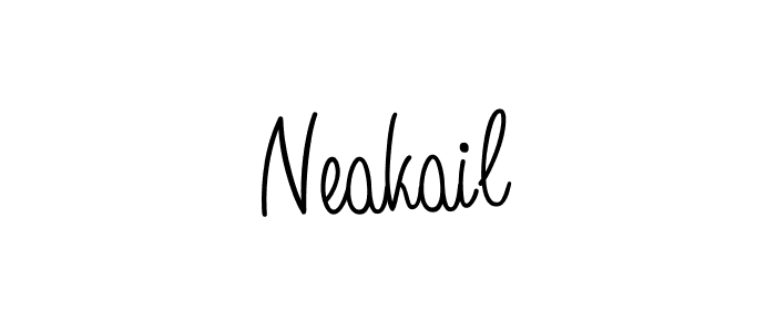 Neakail stylish signature style. Best Handwritten Sign (Angelique-Rose-font-FFP) for my name. Handwritten Signature Collection Ideas for my name Neakail. Neakail signature style 5 images and pictures png