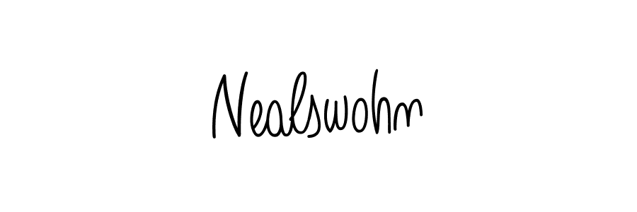 Make a beautiful signature design for name Nealswohn. With this signature (Angelique-Rose-font-FFP) style, you can create a handwritten signature for free. Nealswohn signature style 5 images and pictures png