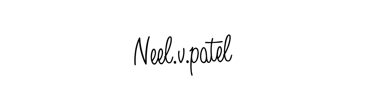 The best way (Angelique-Rose-font-FFP) to make a short signature is to pick only two or three words in your name. The name Neel.v.patel include a total of six letters. For converting this name. Neel.v.patel signature style 5 images and pictures png