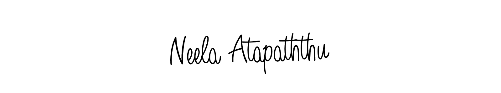 The best way (Angelique-Rose-font-FFP) to make a short signature is to pick only two or three words in your name. The name Neela Atapaththu include a total of six letters. For converting this name. Neela Atapaththu signature style 5 images and pictures png