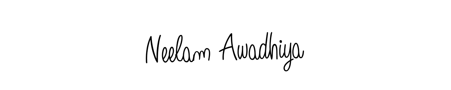 Make a beautiful signature design for name Neelam Awadhiya. With this signature (Angelique-Rose-font-FFP) style, you can create a handwritten signature for free. Neelam Awadhiya signature style 5 images and pictures png